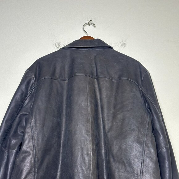 Merona Biker Moto Coat Leather Jacket Men XL Outerwear Button Zip Fall Winter - Picture 14 of 14